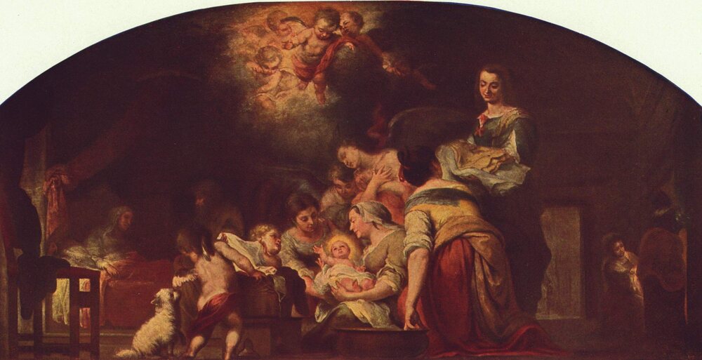 The birth of the Virgin Mary, a painting by Murillo