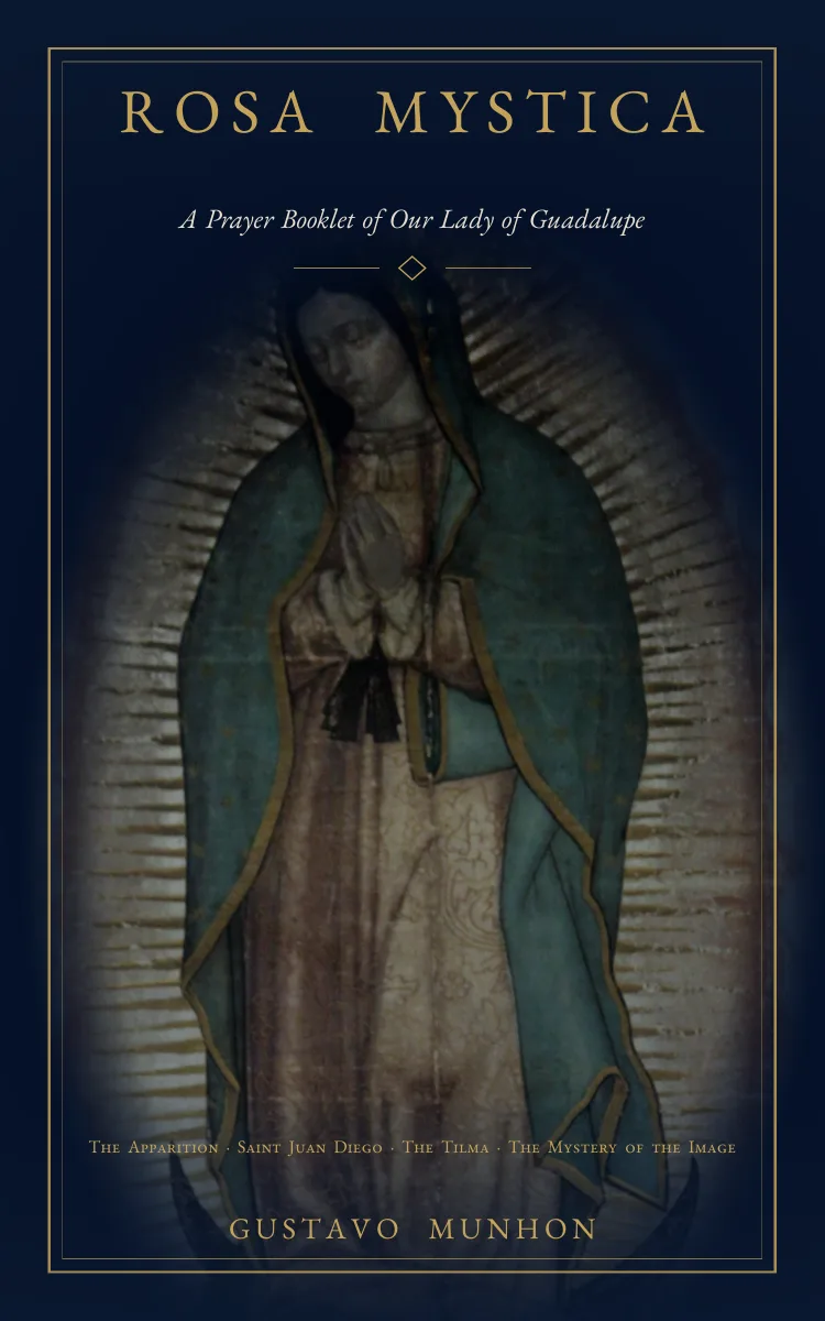 Cover of Rosa Mystica, a prayer booklet of Our Lady of Guadalupe, English edition