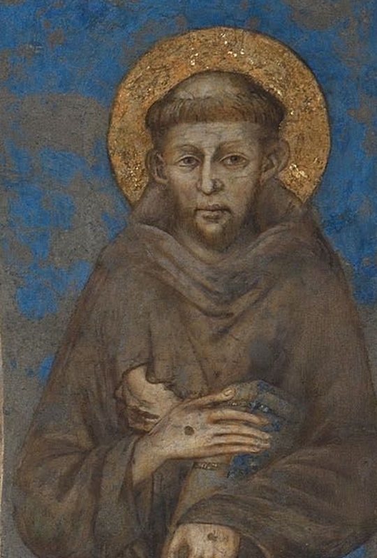 São Francisco de Assis, no afresco de Cimabue na Basílica inferior de Assis