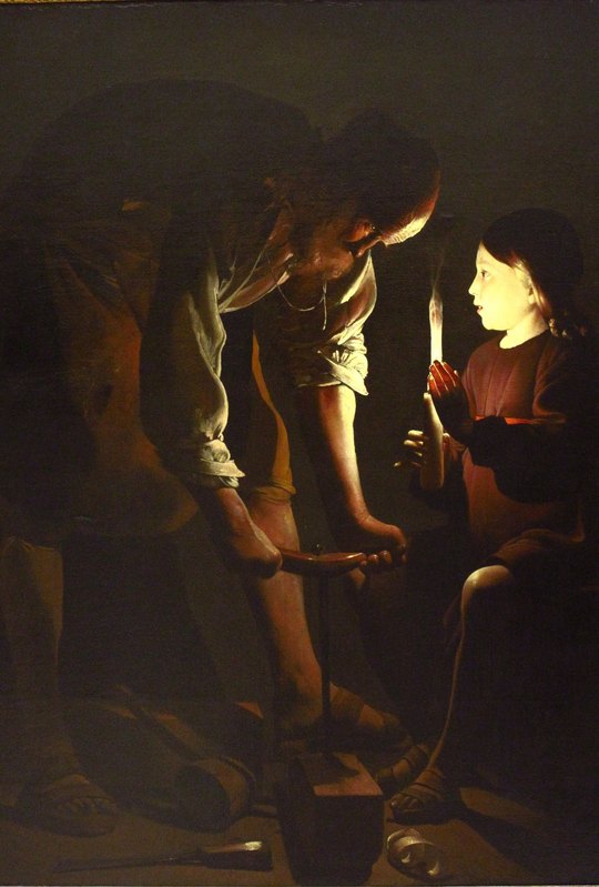 São José carpinteiro, com o Menino Jesus a segurar a vela, pintura de Georges de La Tour (Louvre)