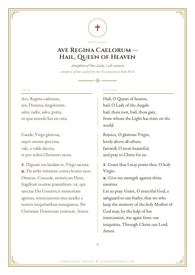 The prayer as a PDF, ready to print