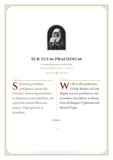 The prayer as a PDF, ready to print