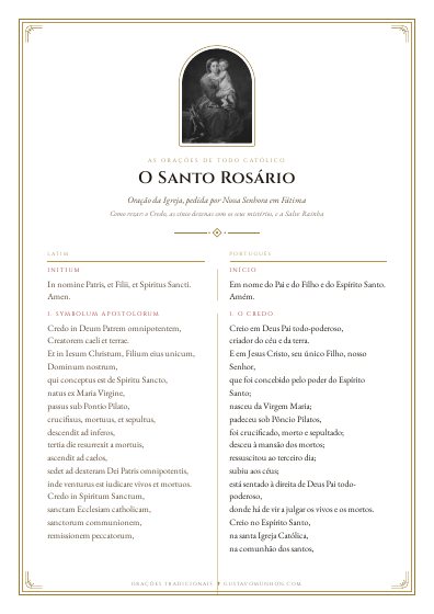 O Santo Rosário em PDF, para imprimir